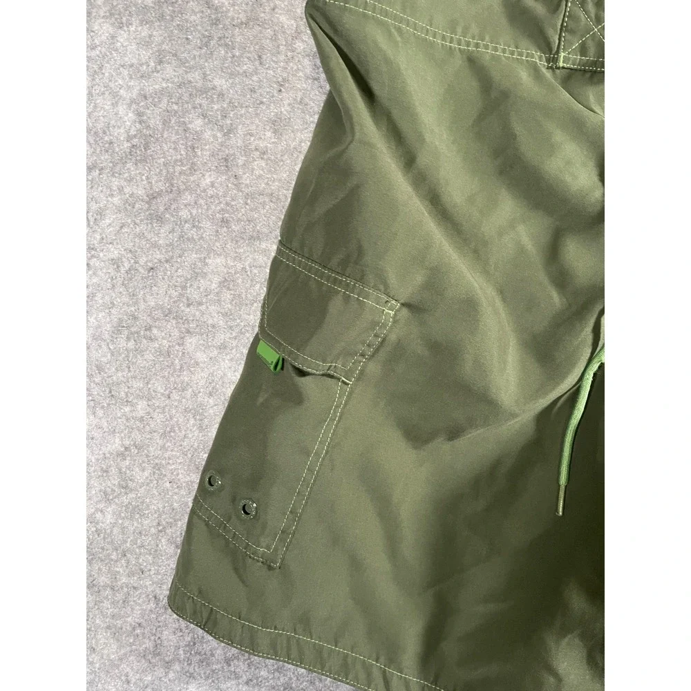 Mossimo Supply Co Mens Olive Green Board Shorts Size 38 Cargo Pocket Swim Trunks